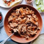 slow cooker chipotle chicken with taco fixings